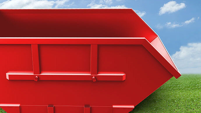 Kachel containerdienst und logistik Container für Abfall, Himmel und Gras